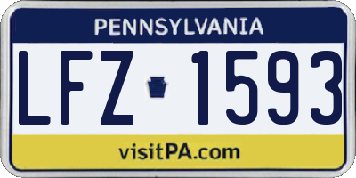 PA license plate LFZ1593
