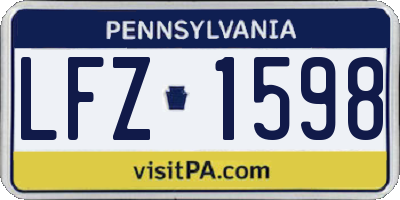 PA license plate LFZ1598