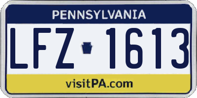PA license plate LFZ1613
