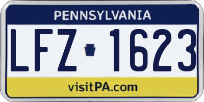 PA license plate LFZ1623