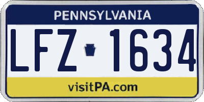 PA license plate LFZ1634