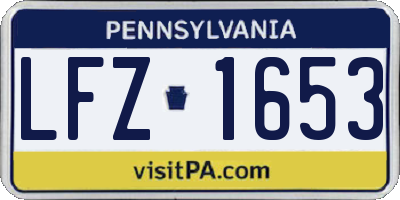 PA license plate LFZ1653