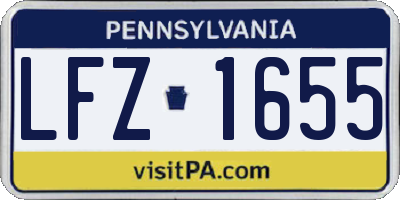 PA license plate LFZ1655