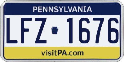 PA license plate LFZ1676