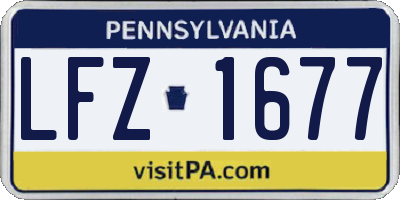 PA license plate LFZ1677