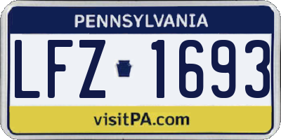 PA license plate LFZ1693