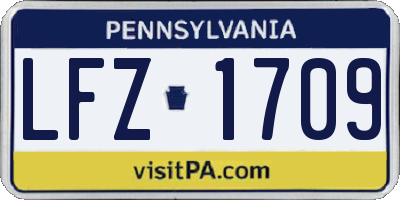 PA license plate LFZ1709