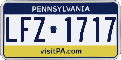 PA license plate LFZ1717