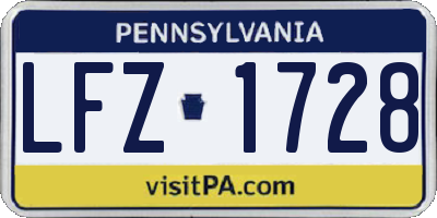 PA license plate LFZ1728