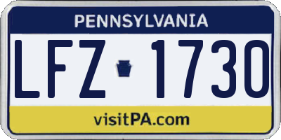 PA license plate LFZ1730