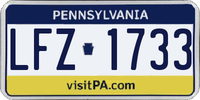 PA license plate LFZ1733