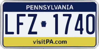 PA license plate LFZ1740