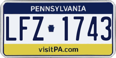 PA license plate LFZ1743