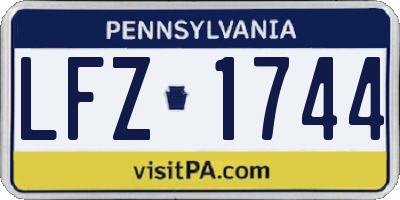 PA license plate LFZ1744