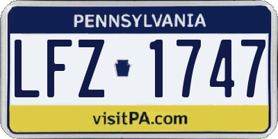 PA license plate LFZ1747