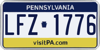 PA license plate LFZ1776