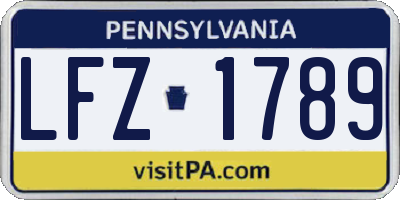 PA license plate LFZ1789