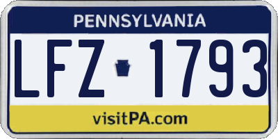 PA license plate LFZ1793