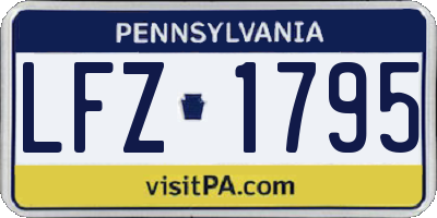 PA license plate LFZ1795