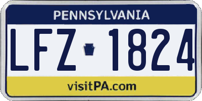 PA license plate LFZ1824