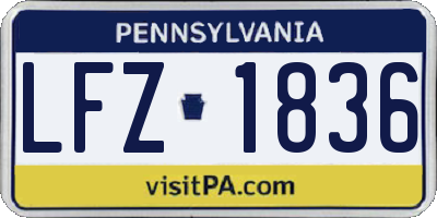 PA license plate LFZ1836