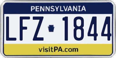 PA license plate LFZ1844