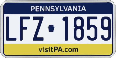 PA license plate LFZ1859