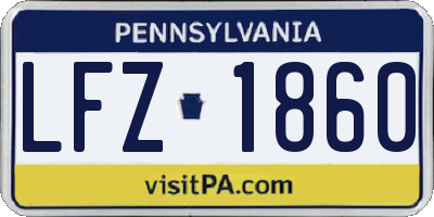 PA license plate LFZ1860