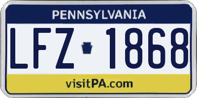 PA license plate LFZ1868