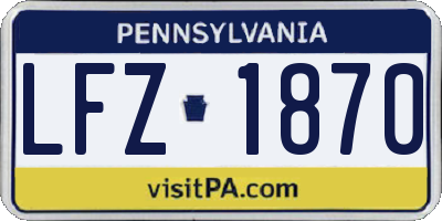 PA license plate LFZ1870
