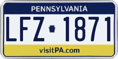 PA license plate LFZ1871