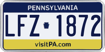 PA license plate LFZ1872