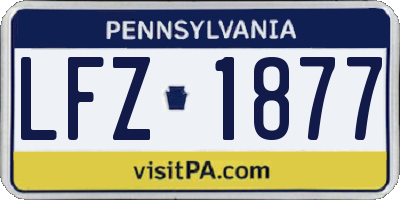 PA license plate LFZ1877
