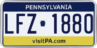 PA license plate LFZ1880