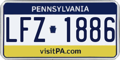 PA license plate LFZ1886