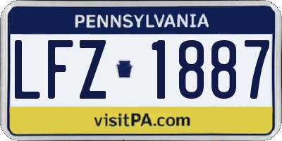 PA license plate LFZ1887