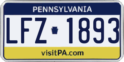 PA license plate LFZ1893