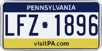 PA license plate LFZ1896