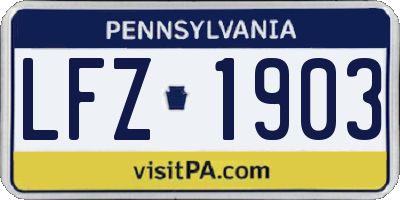 PA license plate LFZ1903