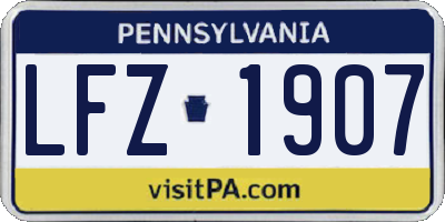 PA license plate LFZ1907