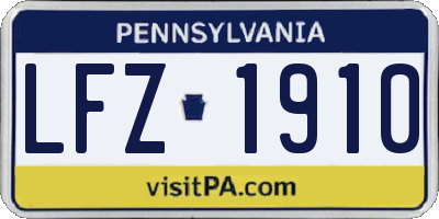 PA license plate LFZ1910