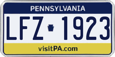 PA license plate LFZ1923