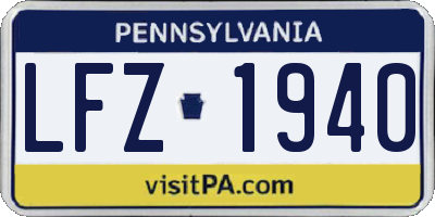 PA license plate LFZ1940