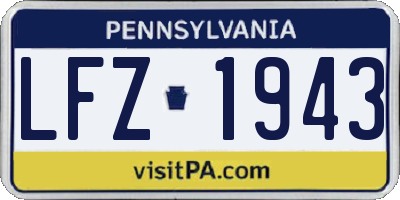 PA license plate LFZ1943