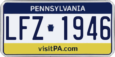 PA license plate LFZ1946