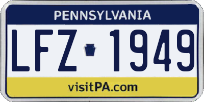PA license plate LFZ1949