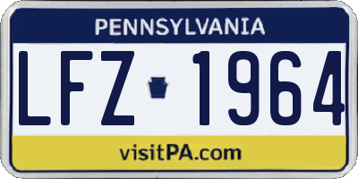 PA license plate LFZ1964