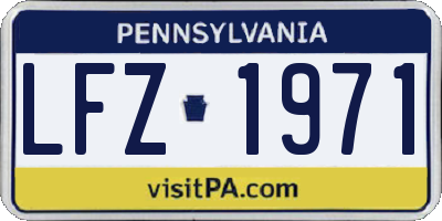 PA license plate LFZ1971