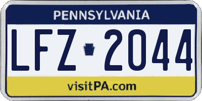 PA license plate LFZ2044