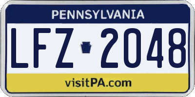 PA license plate LFZ2048